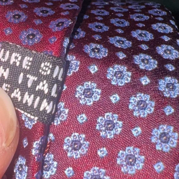 Stefano Ricci Micro-Geometric Silk Tie Burgundy and Blue Patterned Tie - Picture 5 of 7